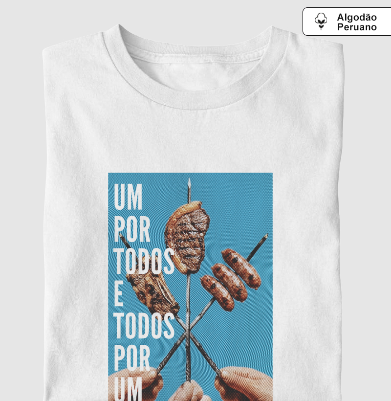 Um por todos, todos por Um! Pima - Camiseta Algodão Peruano