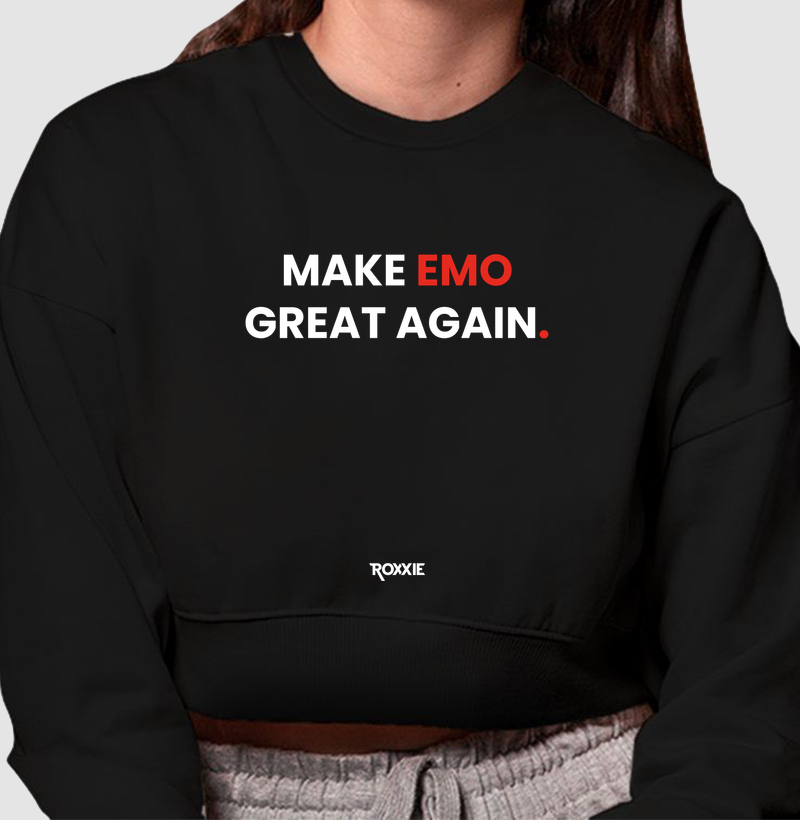 Camiseta Make Emo Great Again - Cropped Moletom