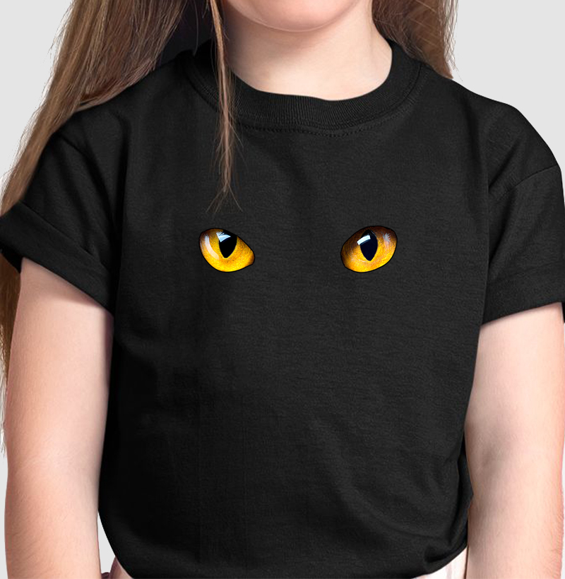 Olho Gato Preto - Camiseta Infantil