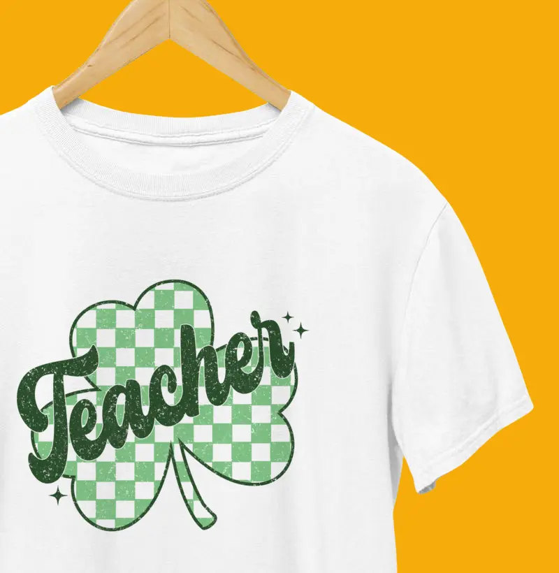 Teacher checkered clover