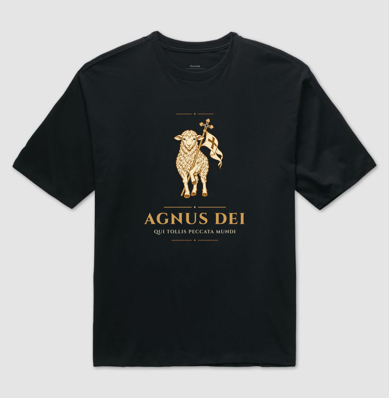 AGNUS DEI CORDEIRO PASCAL - Latim - Camiseta Oversized