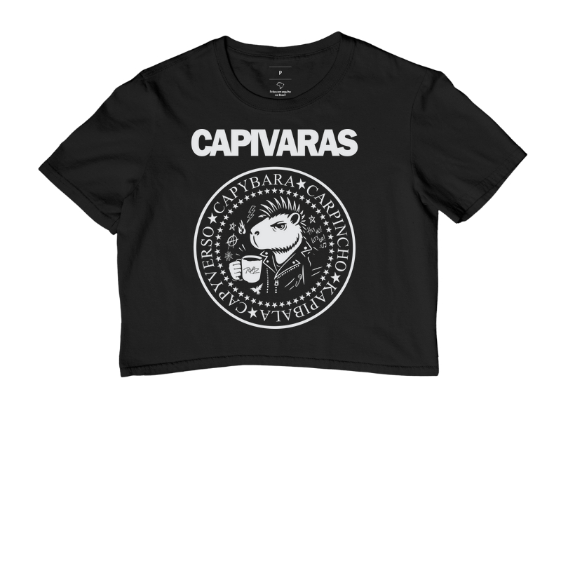 Camiseta Capivara Punk Rock - Cropped