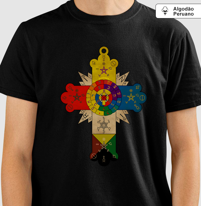 Camiseta Premium Rosacruz – Sabedoria Hermética – Algodão Peruano Unissex