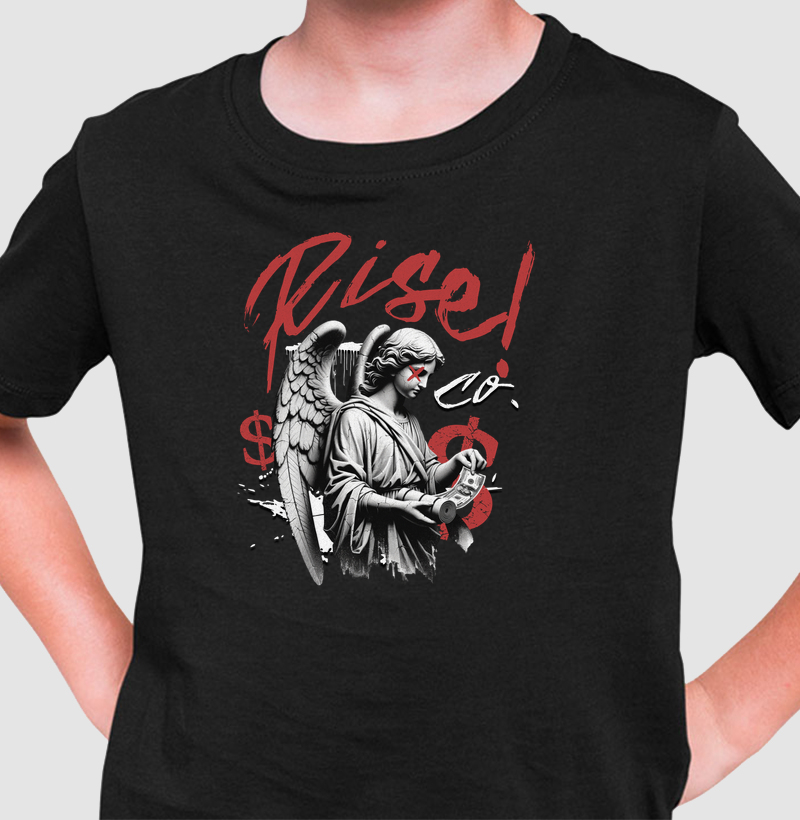 Camiseta Infantil Rise! Streetwear Básica Premium Unissex – Moda Urbana