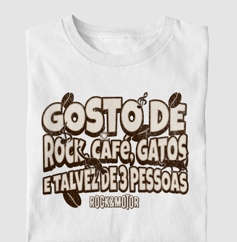 Rock, Café, Gatos e 3 Pessoas