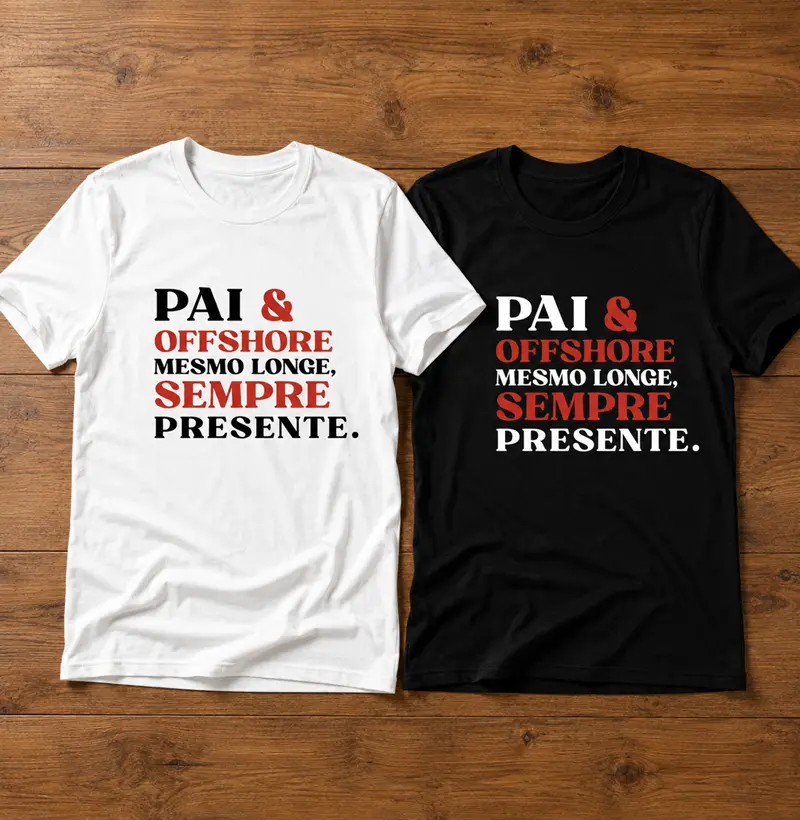 1 camiseta - Pai Offshore, mas Sempre Presente
