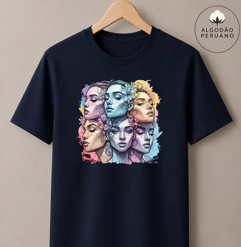 Camiseta Algodão Peruano - Faces da Deusa 
