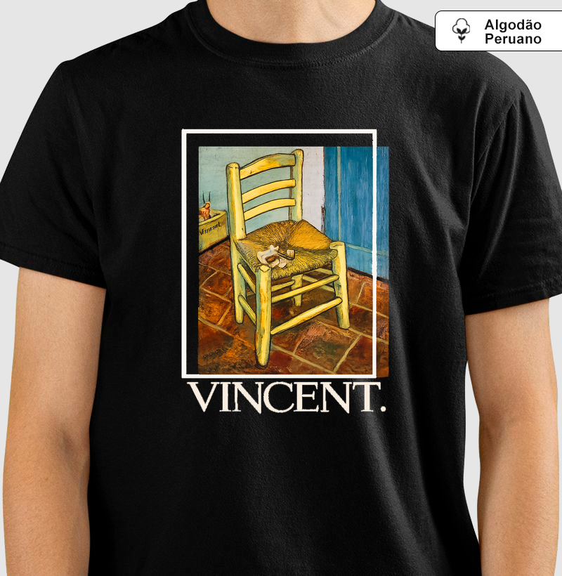Camiseta Vincent A Cadeira de Van Gogh (1888) | Fine Art | 100% Algodão Premium