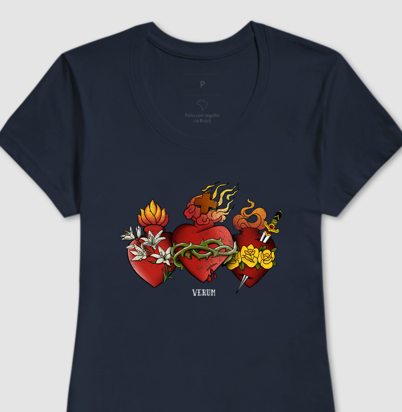 Camiseta Sagrados Corações – Parceria com ator Juliano Cazarré| Camiseta Católica Verum