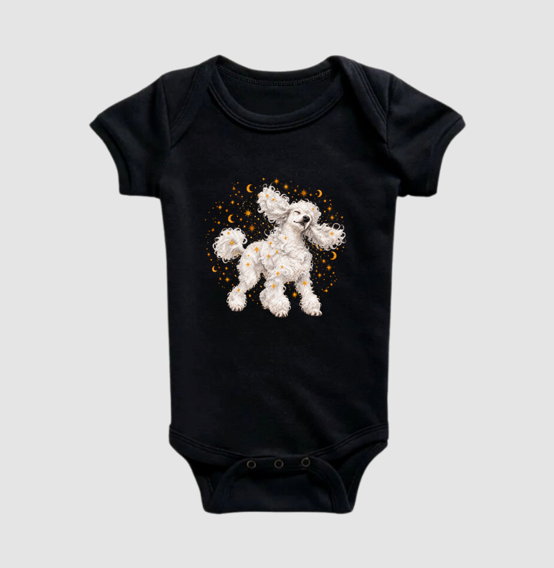 Cachorro Sacundindo Estrelas - Body Infantil