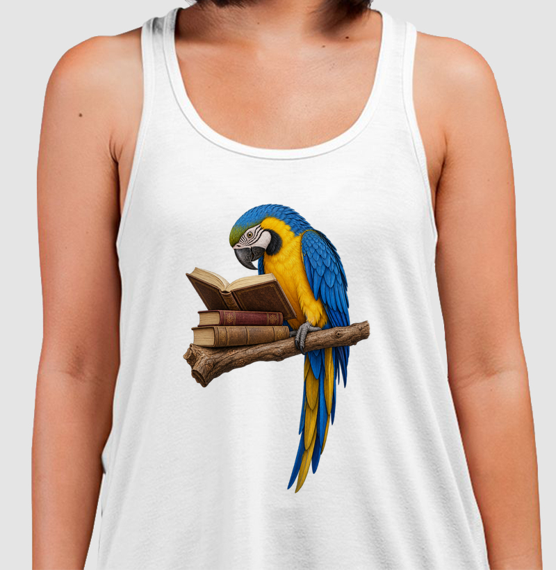 Arara-Canindé Leitora - Estampa Frontal