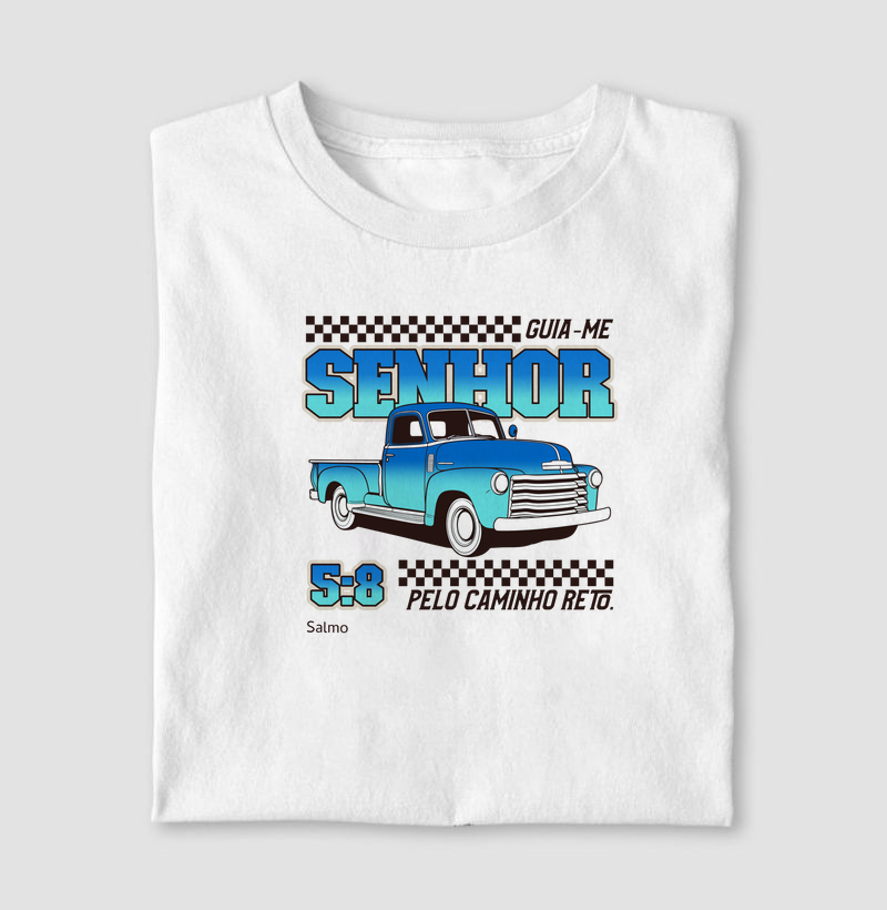 Camiseta Cristã Salmo 5 - Caminho Reto | Milagree 