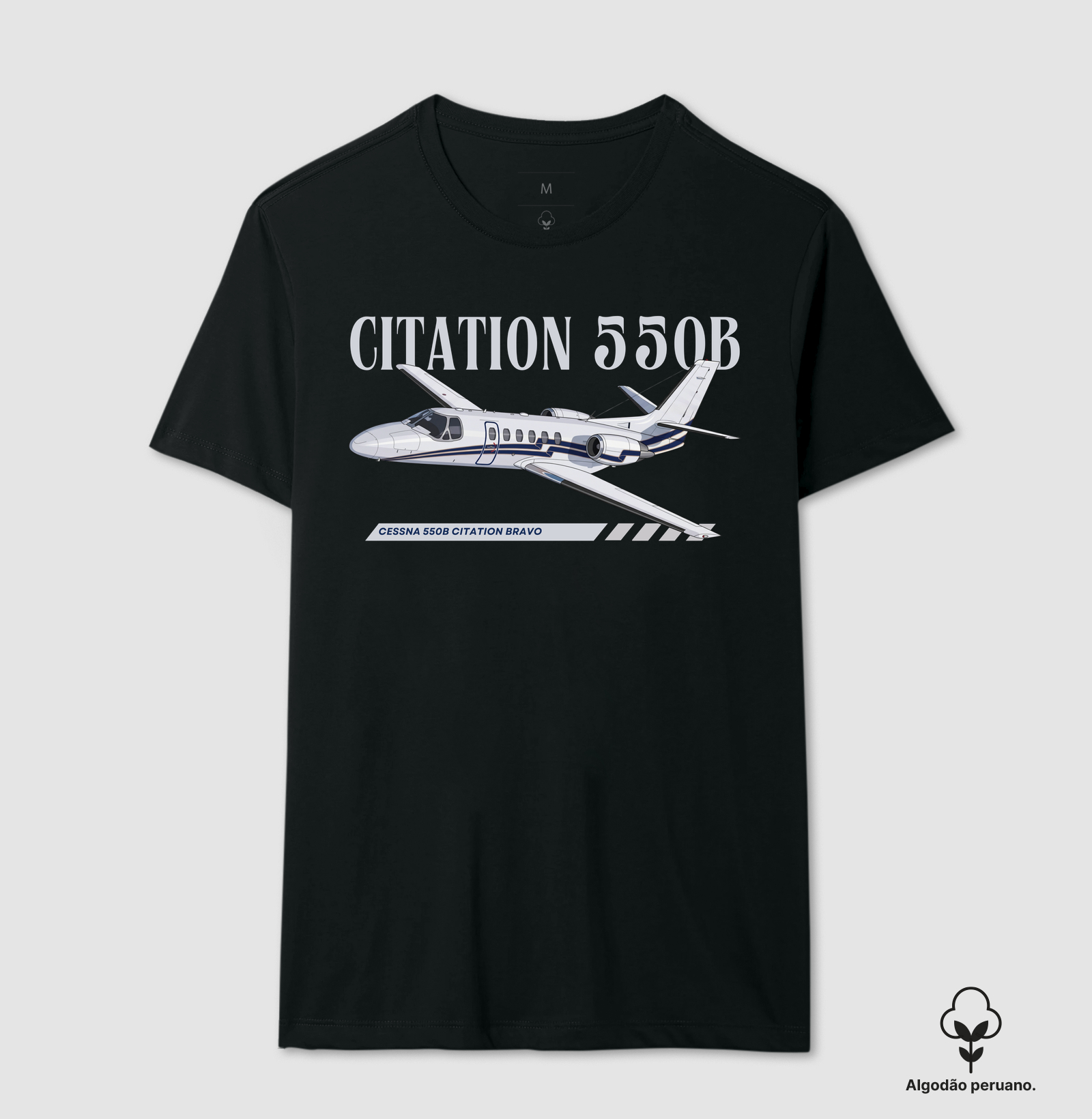 Cessna Citation 550B  - Camiseta Algodão Peruano