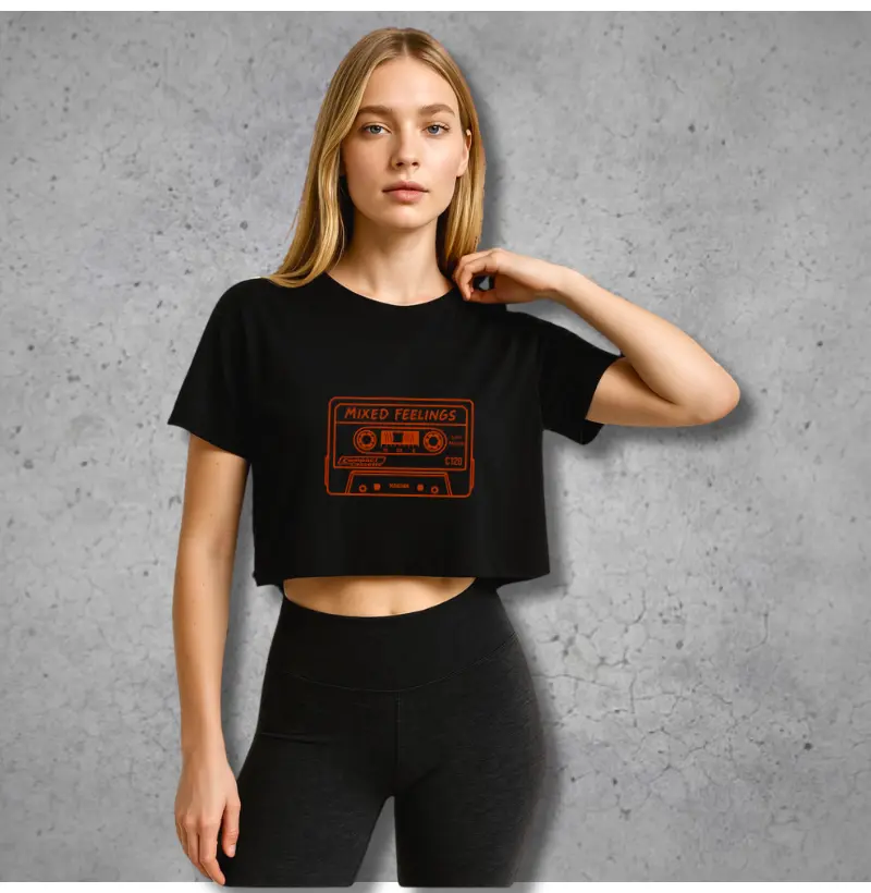 Camiseta Cropped K7 MIXED FEELINGS TAPE (vermelha)