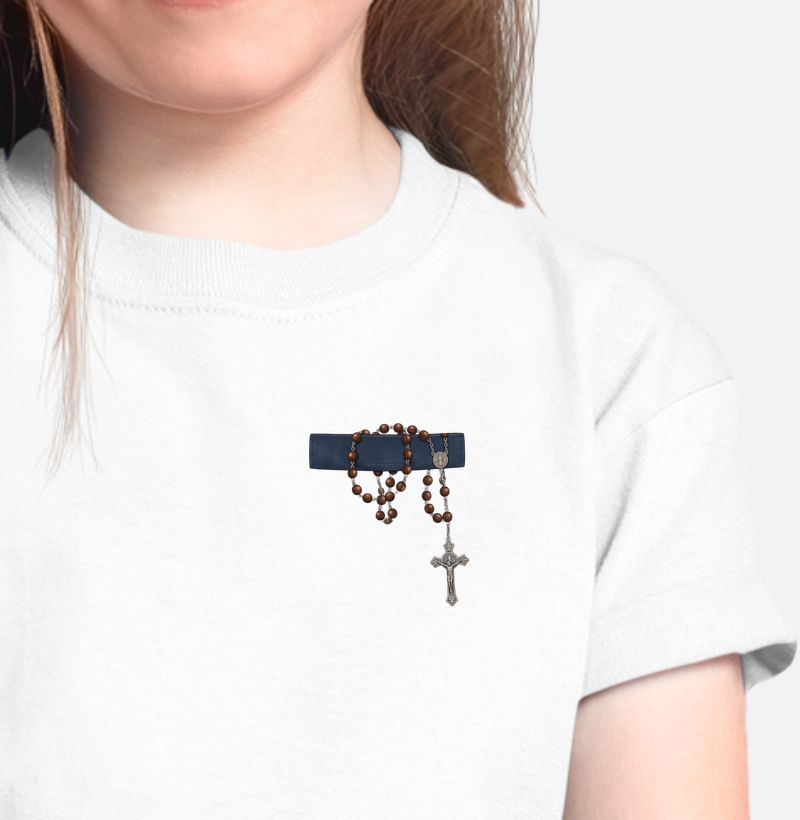 Camiseta Infantil Terço Pendurado