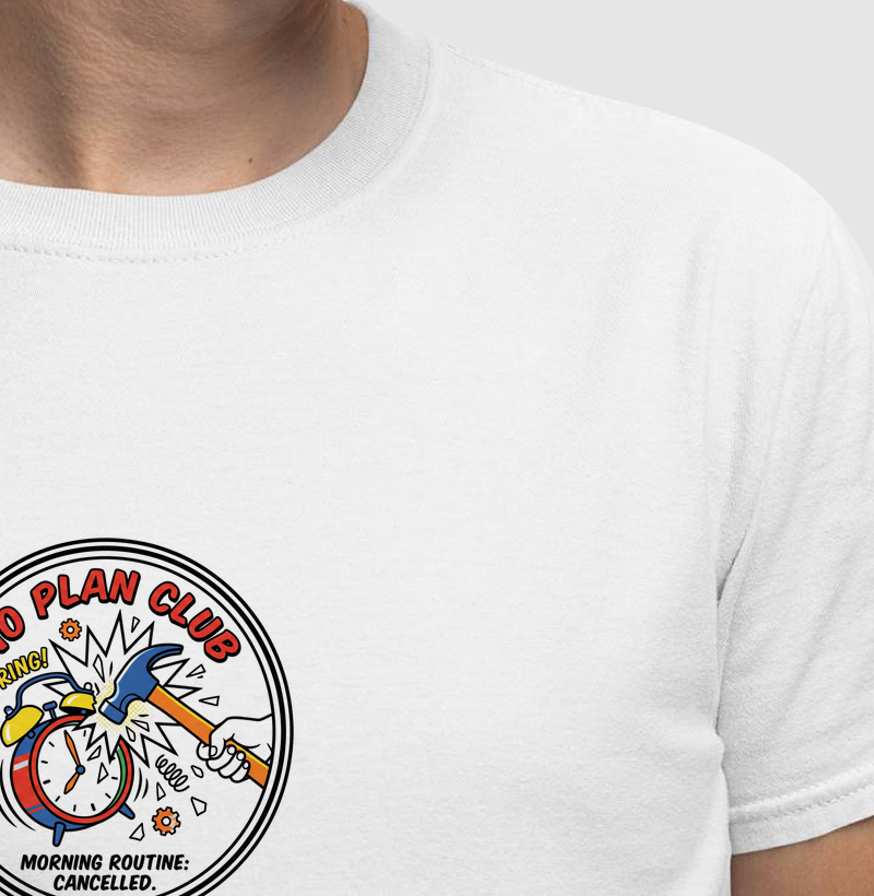 Camiseta No Plan Club Morning Routine Cancelled – Ilustrada