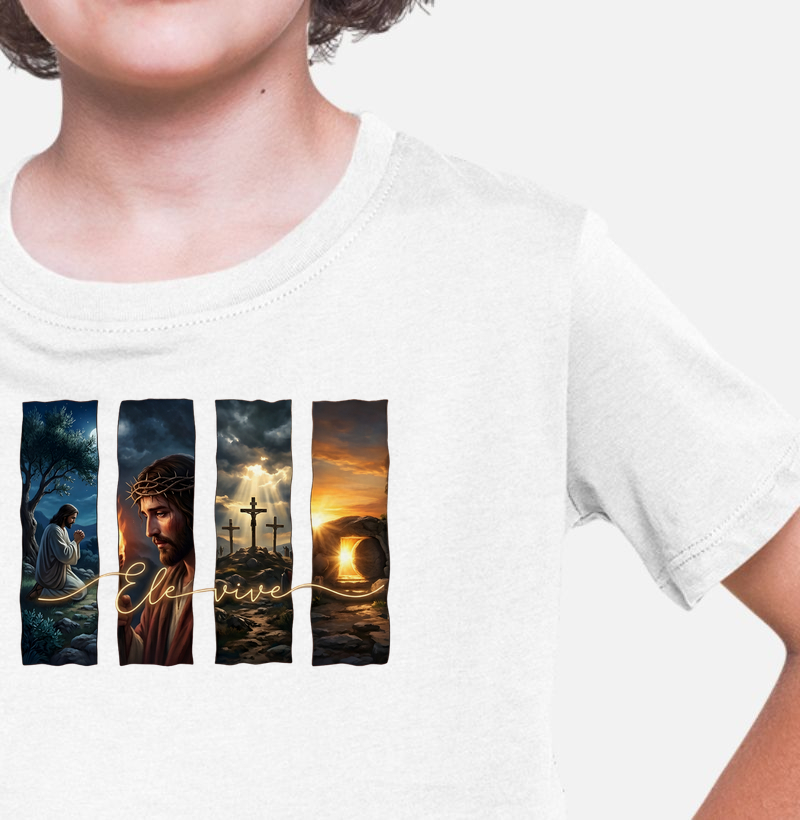 Camiseta Infantil Ele Vive