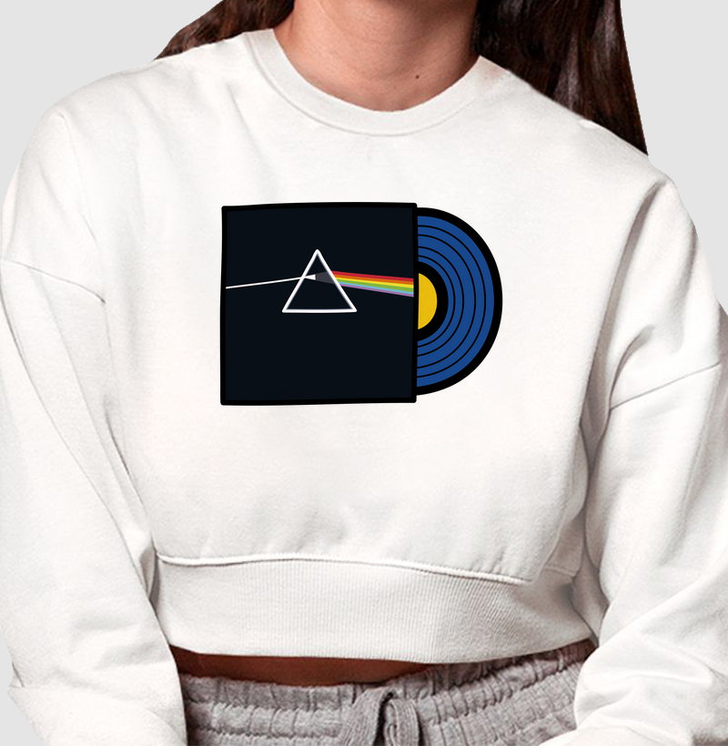 Cropped Moletom Inspiração Pink Floyd