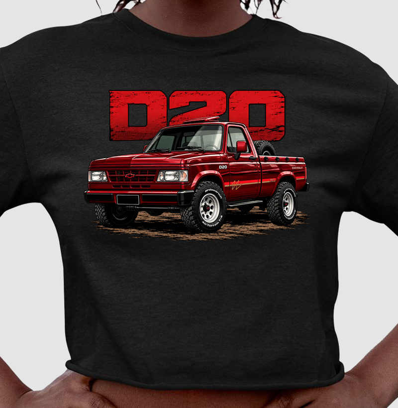 Camiseta cropped feminina D20 - Cropped