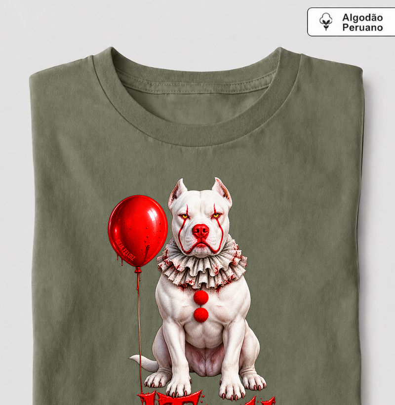 Pitbullween 🎈🎃 - Camiseta Algodão Peruano