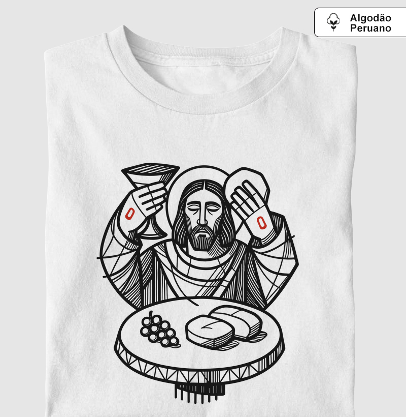 Jesus Cristo e a Eucaristia - Algodão Peruano
