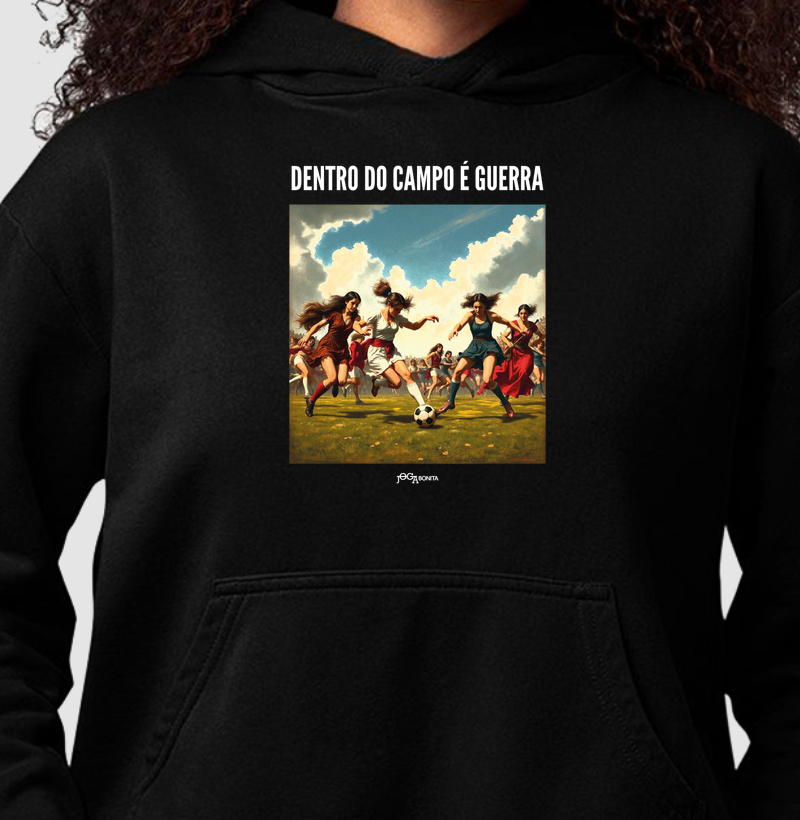 feminina de futebol arte estampa "é guerra" joga bonita