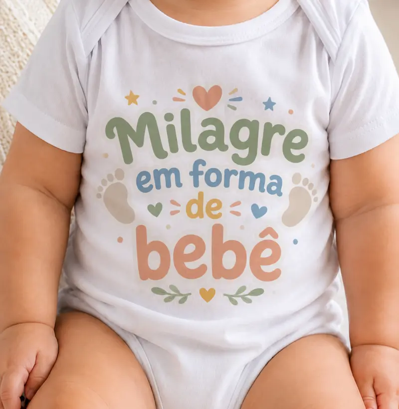 Body Bebê Cristão Milagre em Forma de Bebê