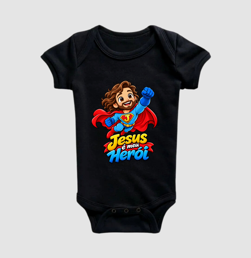 Camiseta Infantil Jesus é Meu Herói
