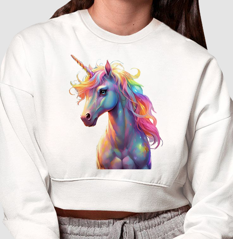 Cropped Moletom - Soberba - Unicórnio