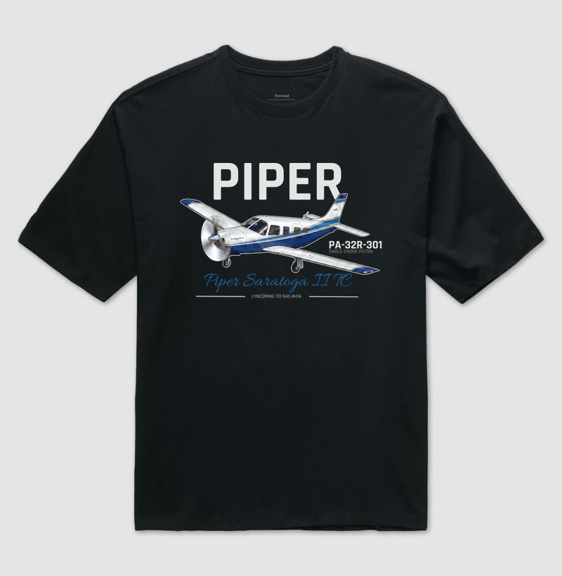 Piper Saratoga II TC | Vintage - Camiseta Oversized