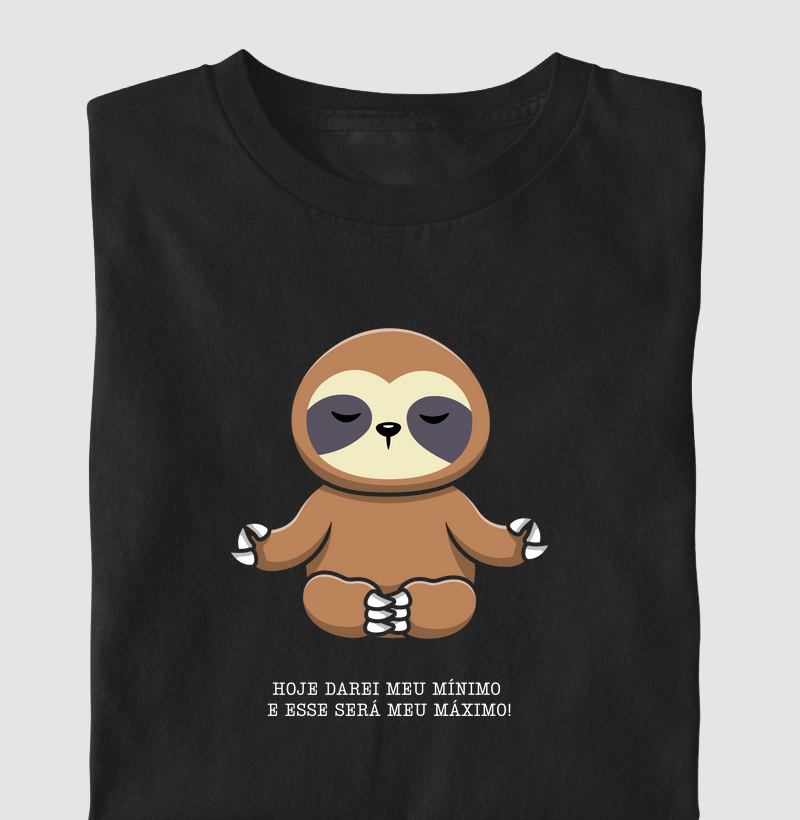 Camiseta com estampa "Preguiça"- 100% algodão
