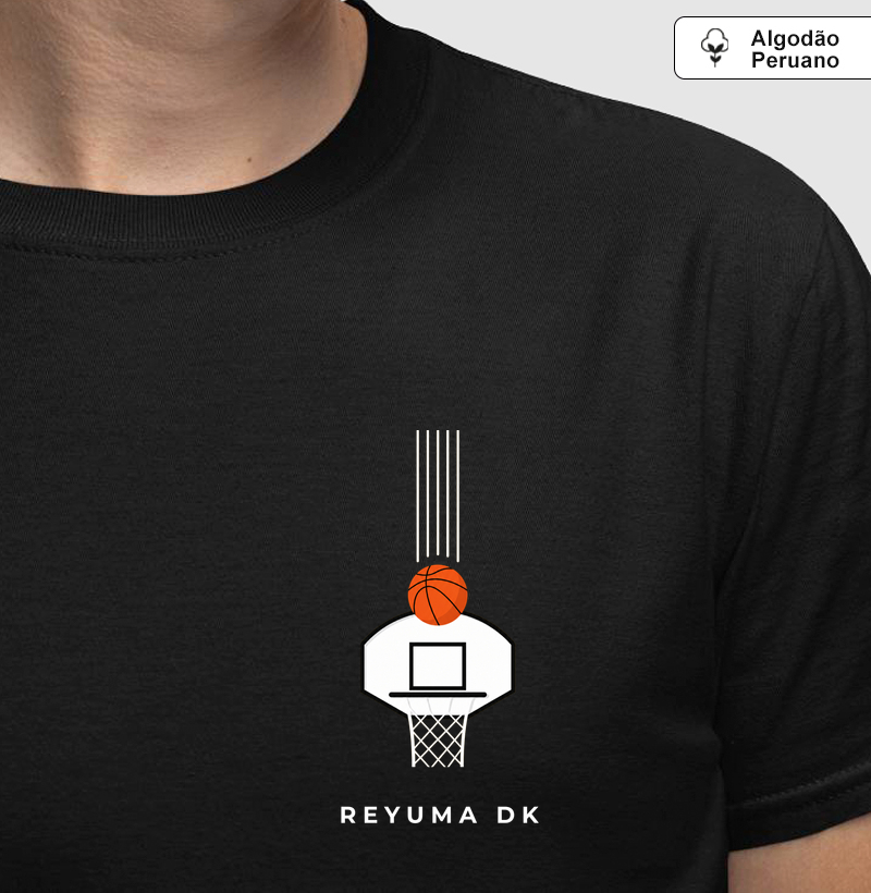 Camiseta Masculina, Feminina, Babylook e Unissex de Algodão Peruano Basquete " Cesta Perfeita" 