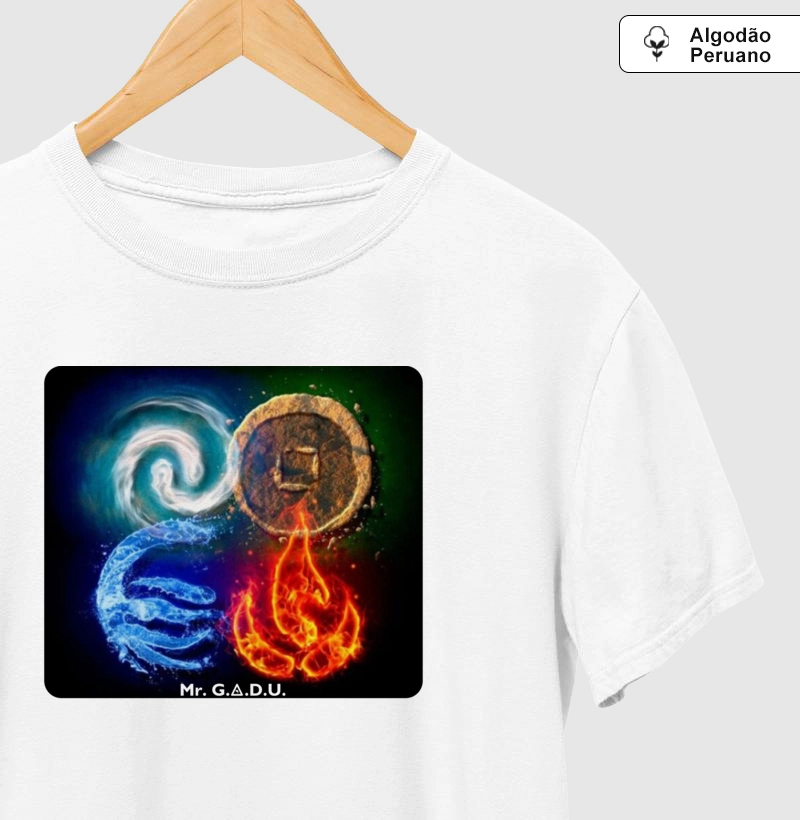 Camiseta Elementos da Mr. GADU em Algodão Peruano Premium