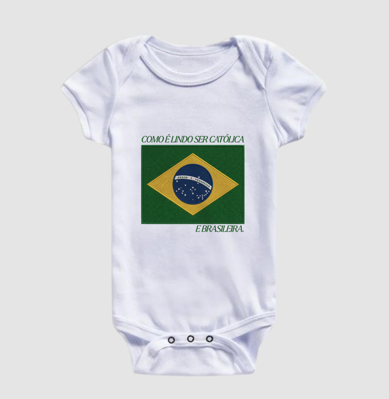 Camiseta Brasil Bandeira Bordada