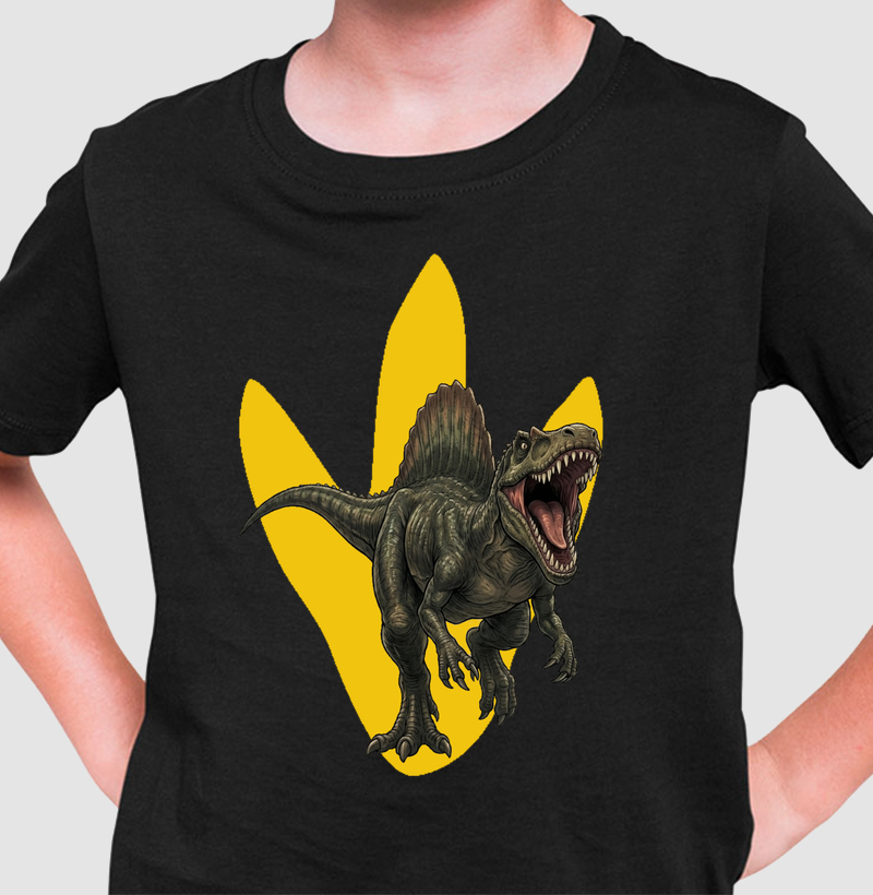 Camisa Algodão Estampada Dinossauro Espinossauro Furioso Premium Dinoloco