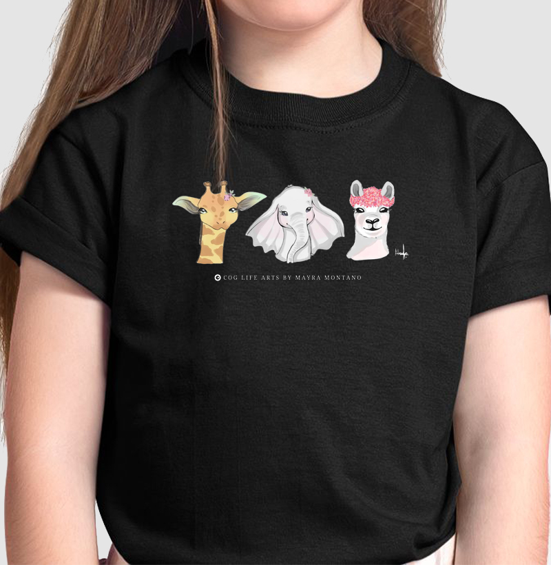 Camiseta Infantil Amigos Animais by Mayra Montano 
