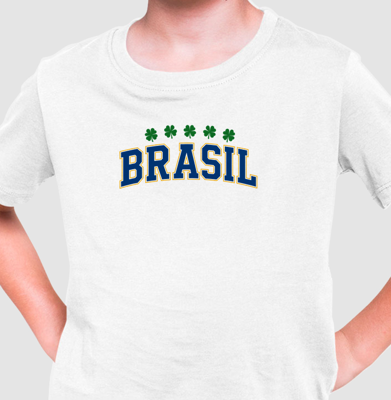Camiseta Brasil Trevo da Sorte - Camiseta Infantil
