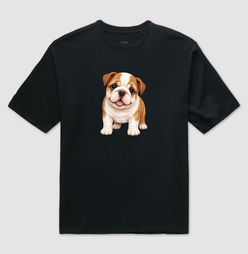 Bulldog (Buldogue) Inglês - Desenho Animado - Camiseta Oversized