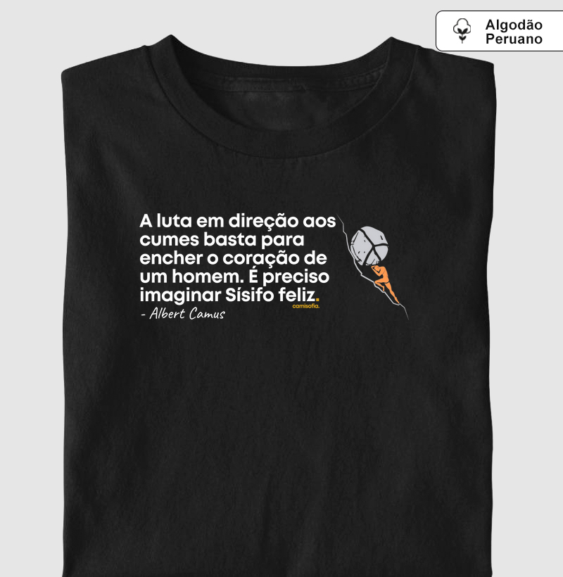 Camiseta Albert Camus - Sísifo Feliz na Luta