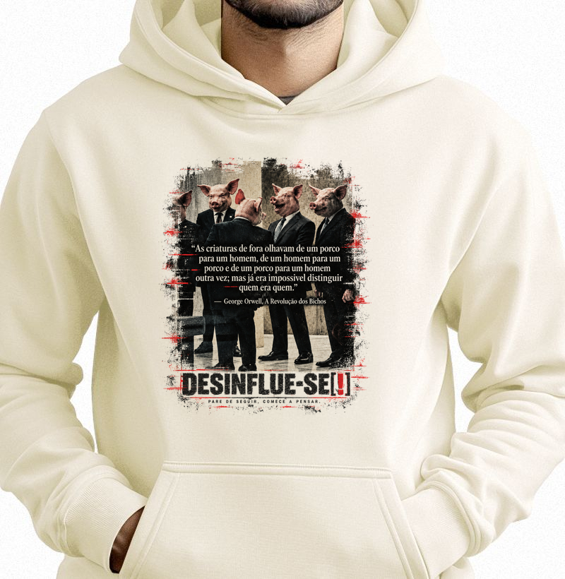PORCOS DO PODER WHITE - Hoodie Moletom