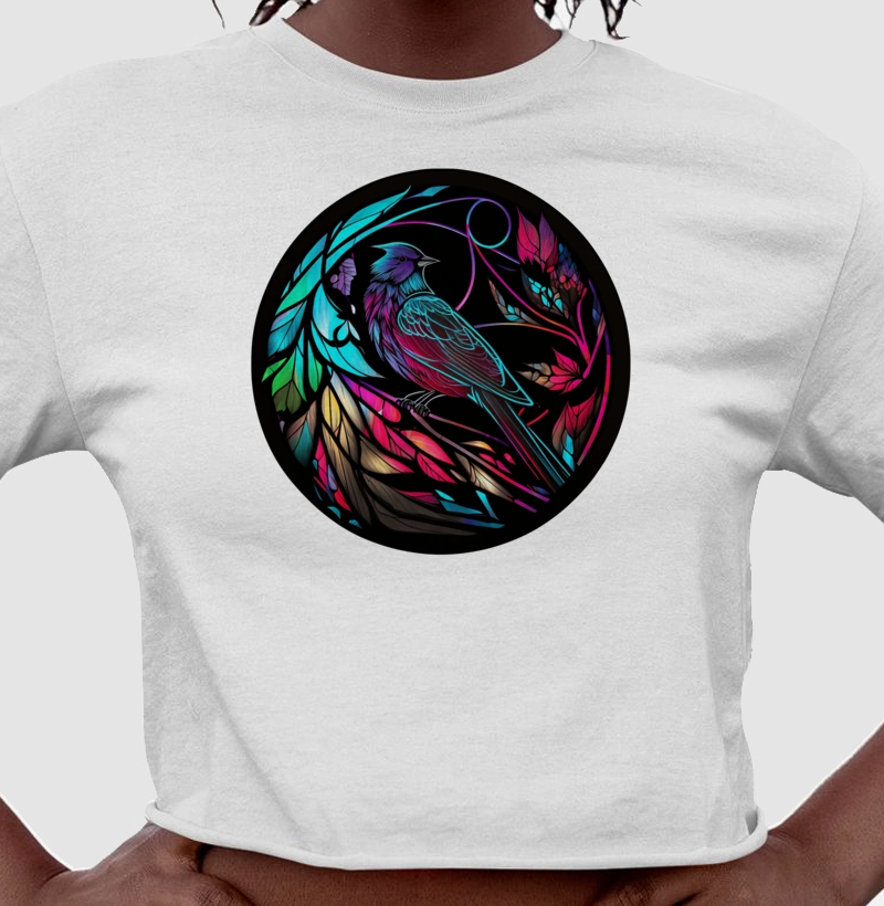 Bird Stained Glass Style - Crooped