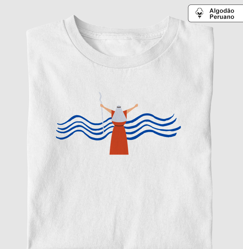 E o mar se abriu - Camiseta Algodão Peruano