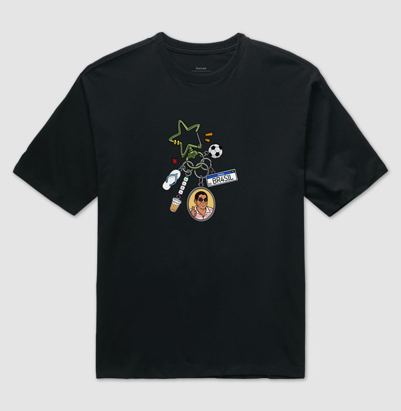 Camiseta Oversized Kaki Chaveiro - Camiseta Oversized