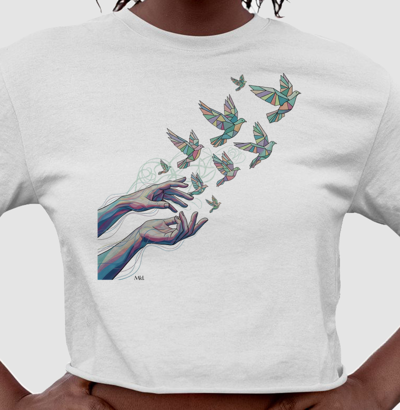 Cropped Algodão Premium - Mãos Criadora 