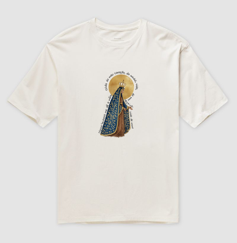Camiseta Oversized Nossa Senhora Cuida de Mim