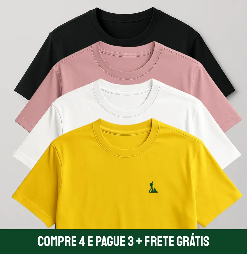 Kit Compre 4 Pague 3 | ADD 4 CAMISETAS AO CARRINHO E USE O CUPOM "COMPRE4PAGUE3" |  Camiseta Premium Algodão Lisa