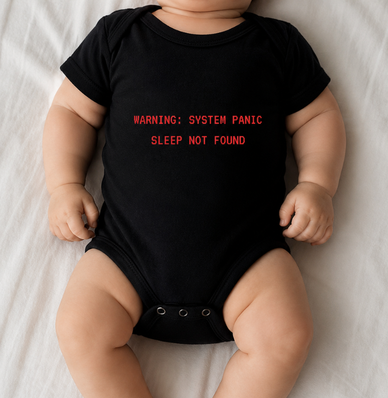 Body Bebê - Warning System Panic – Humor Tech Retrô