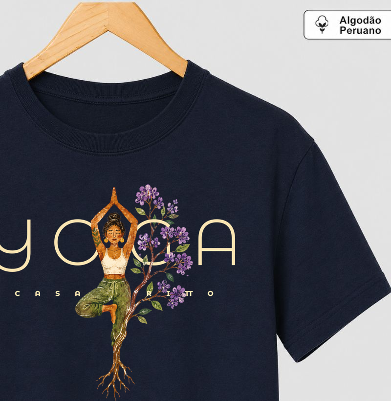 Vrksasana - Yoga em Flor - Camiseta Algodão Peruano