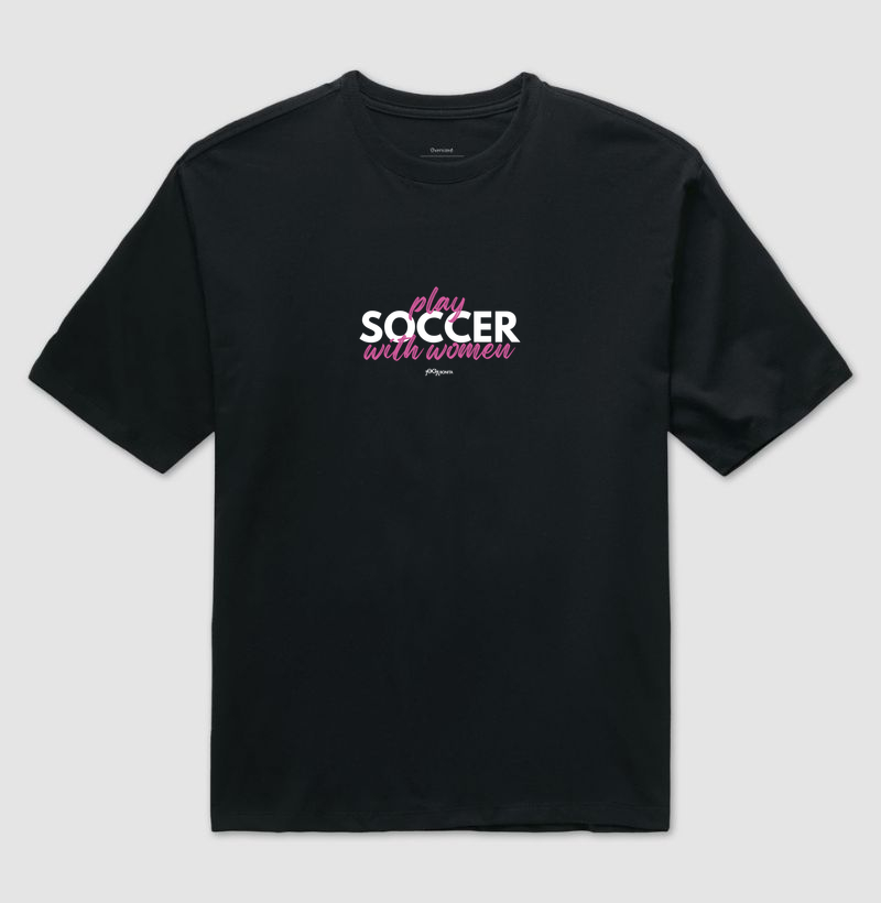 feminina de futebol estampa "play with women" joga bonita