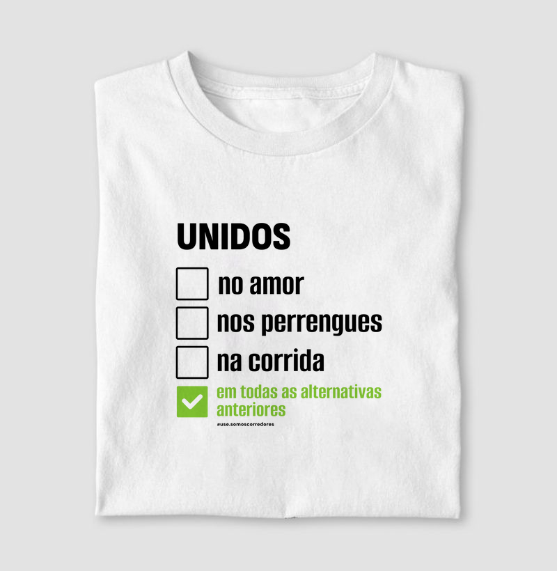 Camiseta Modelo Masculino e Feminino - Unidos...